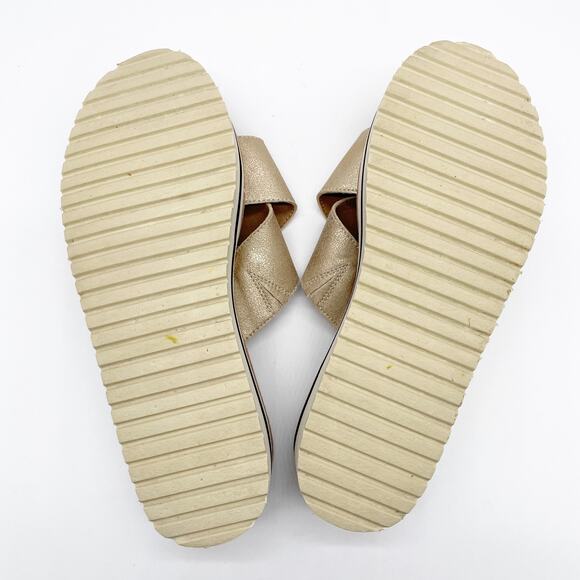 SM New York Womens 9 Lyric Platform Sandal Rose Gold Metallic Criss-Cross - Picture 8 of 10